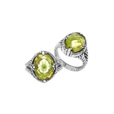 Handcrafted Sterling Silver Lemon Quartz Sunlight Rope Elegance Ring With Balinese Detailing.